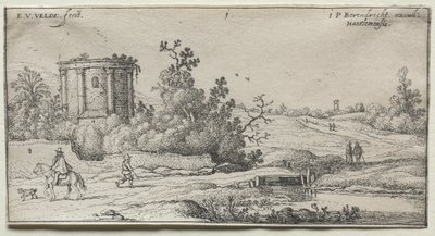 Paesaggi: Paesaggio con Rovine di un Tempio Romano da Esaias van de Velde