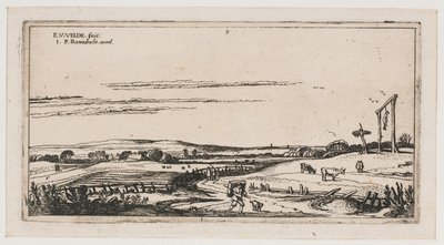 Paesaggio con campo di forche vicino a Haarlem da Esaias van de Velde