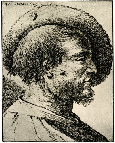 Studio di testa maschile da Esaias van de Velde