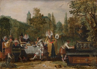 Compagnia allegra in un parco da Esaias van de Velde