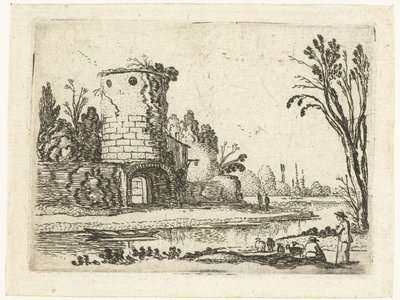 Torre rotonda con un portale da Esaias van de Velde