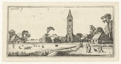 Passeggiatori su una strada vicino a Spaarnwoude da Esaias van de Velde