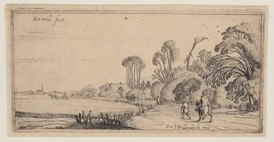Paesaggio con cavaliere e camminatore su una strada, da Paesaggi da Esaias van den Velde I