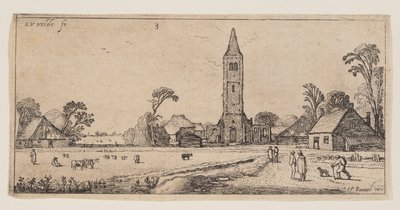 Sentiero a destra che conduce a un villaggio, da Paesaggi da Esaias van den Velde I