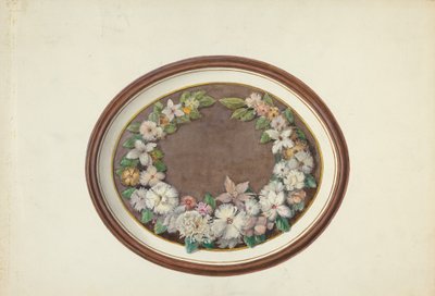 Cornice ovale con ghirlanda di piume da Esther Hansen and Edith Towner