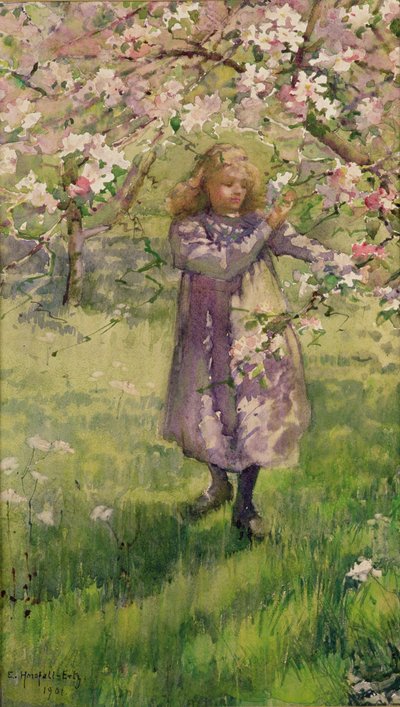 Raccolta di fiori di melo, 1901 da Ethel Horsfall Ertz