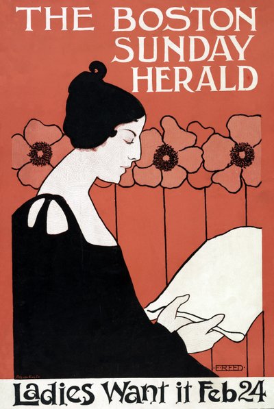 The Boston Sunday Herald - Ladies Want It Feb. 24, pub. c. 1900 da Ethel Reed