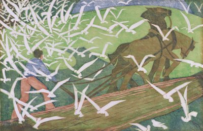 Uccelli che seguono un aratro da Ethel Spowers