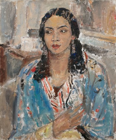 La giacca blu (olio su tela) da Ethel Walker