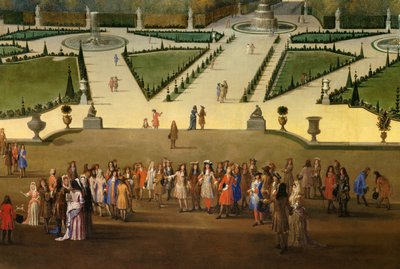 Passeggiata di Luigi XIV nel parterre nord nei giardini di Versailles (dettaglio) da Etienne Allegrain