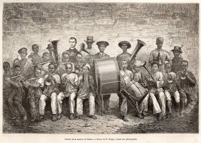 Orchestra dei bambini in Gabon, 1876 da Etienne Antoine Eugene Ronjat