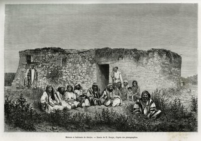 Case e abitanti di Gerico (Cisgiordania). Incisione di E. Ronjat, per illustrare il racconto La Siria di oggi, di M. Lortet, decano della Facoltà di Medicina di Lione, incaricato di una missione scientifica dal Ministero dell