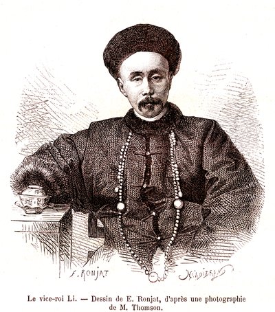 Li Hongzang, Viceré di Zhili, alla corte imperiale della Cina. 1873 da Etienne Antoine Eugene Ronjat
