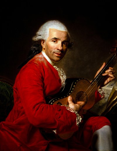 Ritratto di un uomo con una chitarra da Etienne Aubry