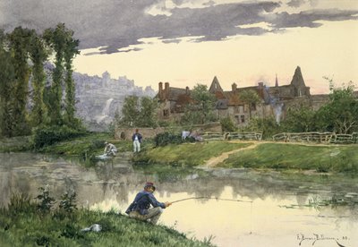 Soldati al bordo del fiume, XIX inizio XX secolo da Etienne Berne Bellecour