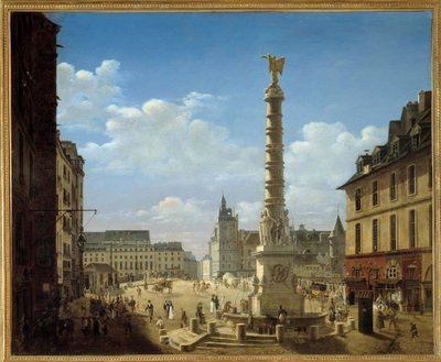 La piazza e la fontana del Chatelet da Etienne Bouhot