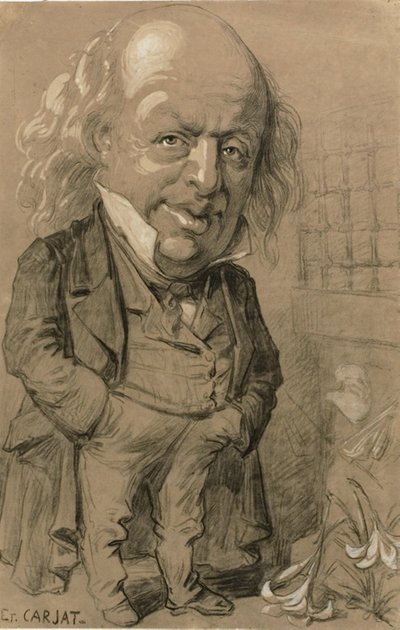 Ritratto caricaturale di Pierre-Jean de Beranger da Etienne Carjat