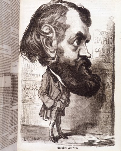 Caricatura del compositore Charles Gounod (1818-1893) di Etienne Carjat, nel XIX secolo da Etienne Carjat