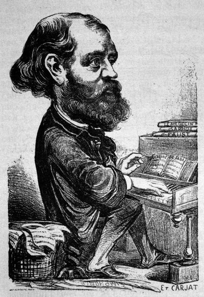 Charles Gounod (1818 - 1893), compositore francese, Caricatura di Etienne Carjat. da Etienne Carjat
