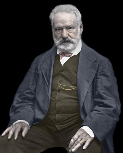 Ritratto di Victor Hugo (1802-1885), scrittore e poeta francese, colorazione su una fotografia di Etienne Carjat (1828-1906) - Victor Hugo (1802-1885). Scrittore e poeta inglese. ca. 1870. Fotografia colorata da Etienne Carjat