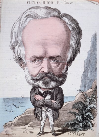 Victor Hugo (1802-85) sulla roccia di Jersey, 1867 da Etienne Carjat