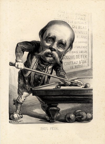 Foglio volante - Illustrazione di Etienne Carjat: Biliardo - Feval Paul da Etienne Carjat