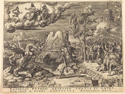 Apollo uccide Pitone da Etienne Delaune