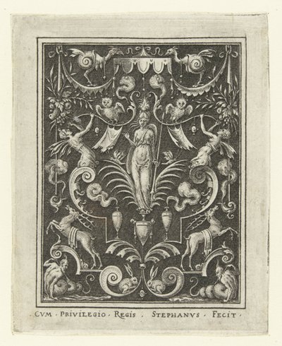 Bellona (Decorazioni piatte con figure divine in una cornice di grottesche) da Etienne Delaune