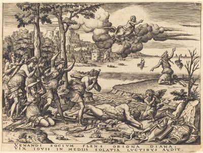 Diana piange la morte di Orione da Etienne Delaune