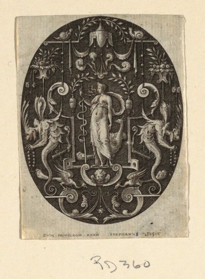 Giunone, dalla serie Grottesche a fondo nero, Divinità e Allegorie da Etienne Delaune