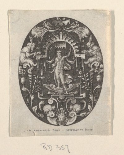 Giove, da Grotesques à fond noir, Divinités et Allégories da Etienne Delaune