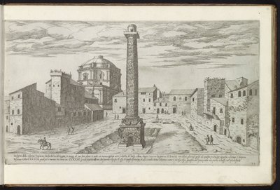 Foro di Traiano con la Colonna di Traiano a Roma da Etienne Duperac