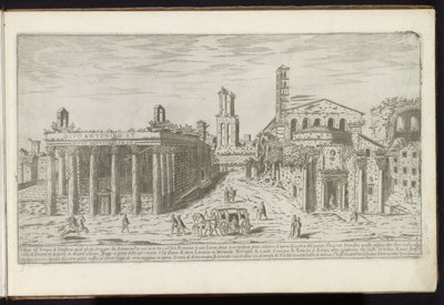 Rovina del Tempio di Antonino e Faustina e del Tempio di Romolo al Foro Romano da Etienne Duperac
