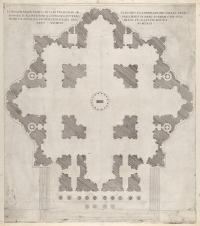 Speculum Romanae Magnificentiae: Pianta di San Pietro da Etienne Duperac