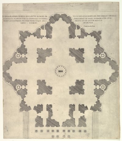 Speculum Romanae Magnificentiae: Pianta di San Pietro, 1569 da Etienne Duperac