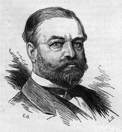 Ritratto di Adolphe Cochery (1819-1900), politico francese. Incisione di Bocour in 