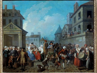 Carnevale nelle strade di Parigi (dipinto di Etienne Jeaurat) da Étienne Jeaurat
