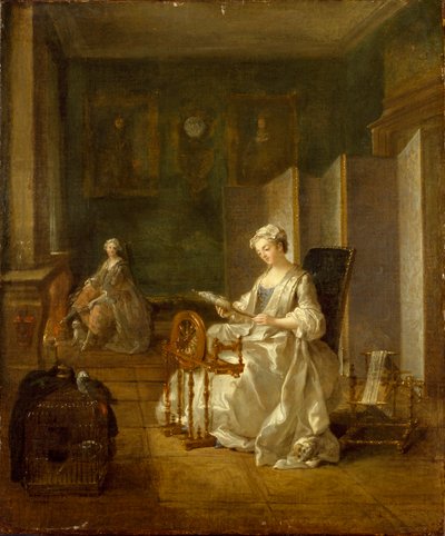 Interno con due donne, fine anni 1730 - inizio anni 1740 da Étienne Jeaurat