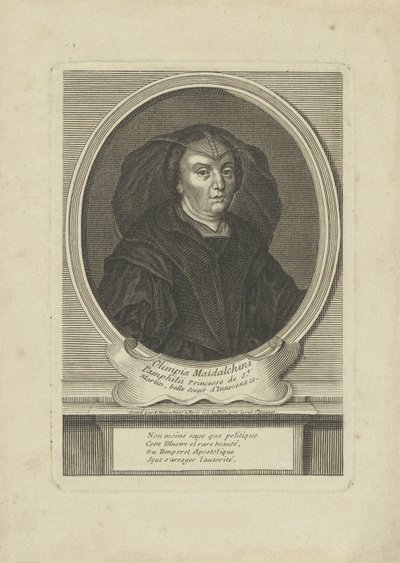 Ritratto di Olimpia Maidalchini Pamphilj 1591-1657, circa 1700 da Etienne Jehandier Desrochers