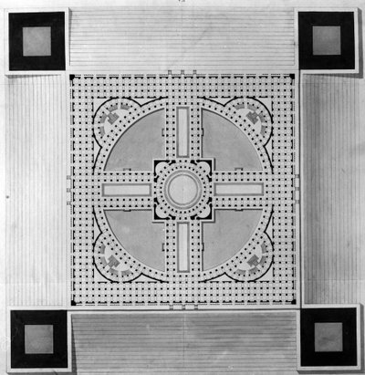 Mappa del Palazzo Municipale - E.L. Boullée da Etienne Louis Boullee
