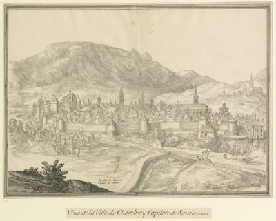 La città di Chambery  Capitale della Savoia: Veüe de la Ville de Chambéry Capitale della Savoia, nel 1618 da Etienne Martellange