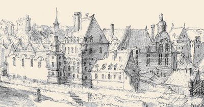 Martellange, Veduta di Parigi 1620 - Ashmolean Museum (particolare con Hôtel de Nevers) (adattato) da Etienne Martellange