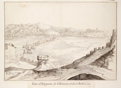 Vista del Ponte di Avignone verso Villeneuve, inizio XVII secolo da Etienne Martellange