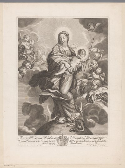 Maria con Bambino sul globo terrestre da Etienne Picart