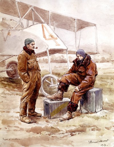 Piloti e bombardiere "Voisin" nel 1917 da Etienne Prosper Berne Bellecour
