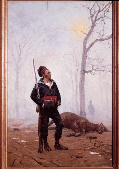 Soldato della fanteria di marina nel 1876 da Etienne Prosper Berne Bellecour