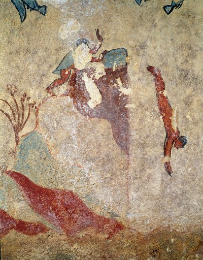Un subacqueo (dettaglio di affresco, 520-510 a.C.) da Etruscan