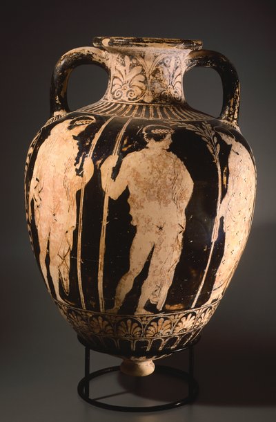 Anfora con punta del Pittore di Perugia. Ceramica a figure rosse da Perugia (Umbria). Civiltà etrusca, IV secolo a.C. da Etruscan