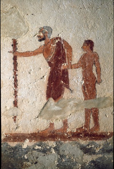 Un vecchio accompagnato da un giovane (dettaglio) da Etruscan