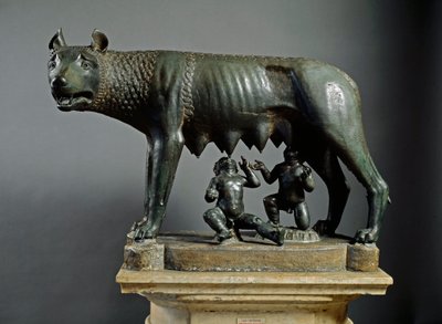 Lupa Capitolina, scultura di origine etrusca datata al 500 a.C. (bronzo) da Etruscan